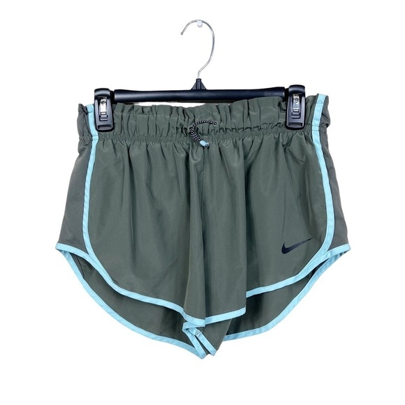 Nike Running Shorts Dri-Fit Tempo Athletic Green Blue Running Size M - Picture 1 of 6
